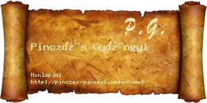 Pinczés Gyöngyi névjegykártya